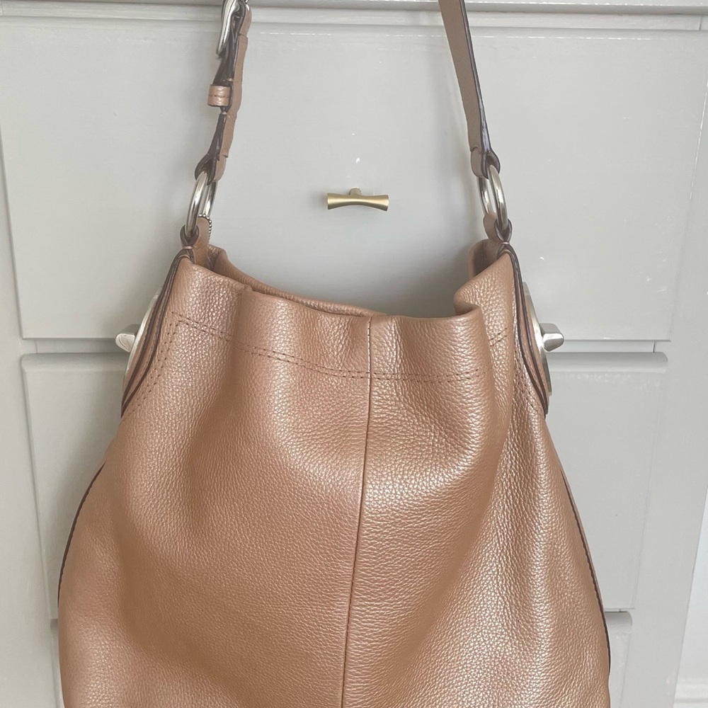 Genuine Coach Pebble Leather Hobo Bag in color Dune